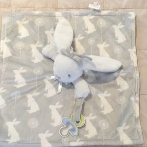 Baby security blanket with pacifier holder